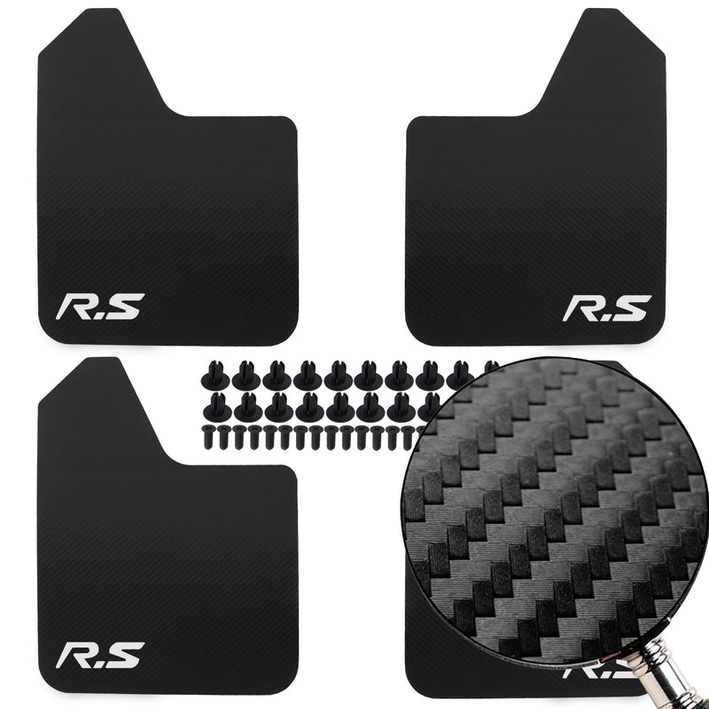 Rally Style Mud Flaps Carbon Fiber Effect